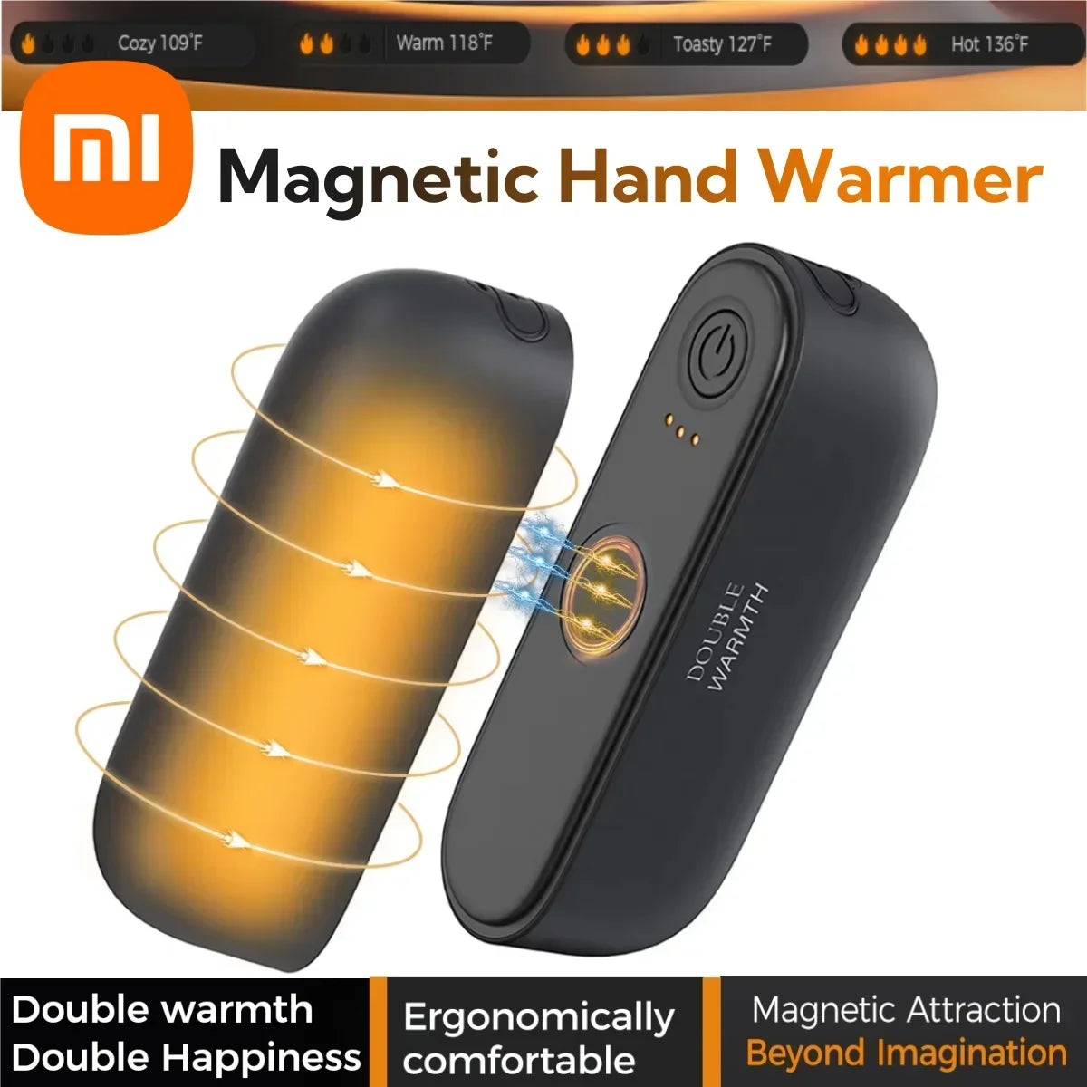 2-in-1 Magnetic Rechargeable Hand Warmers – Portable & Long-Lasting Pocket Heater