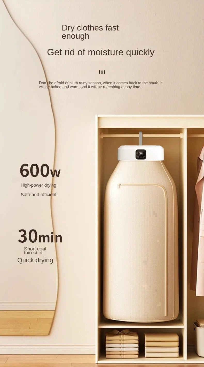 Portable Folding Clothes Dryer with Remote Control