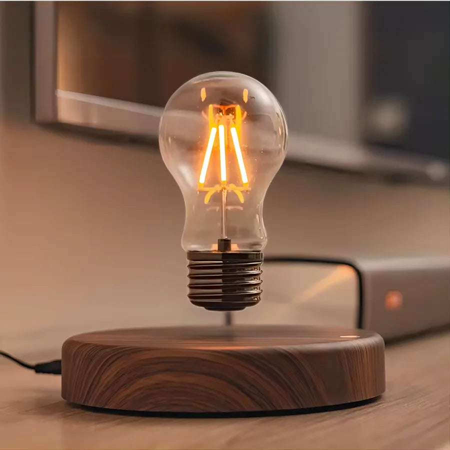 Magnetic Levitating LED Lamp with Wooden Base