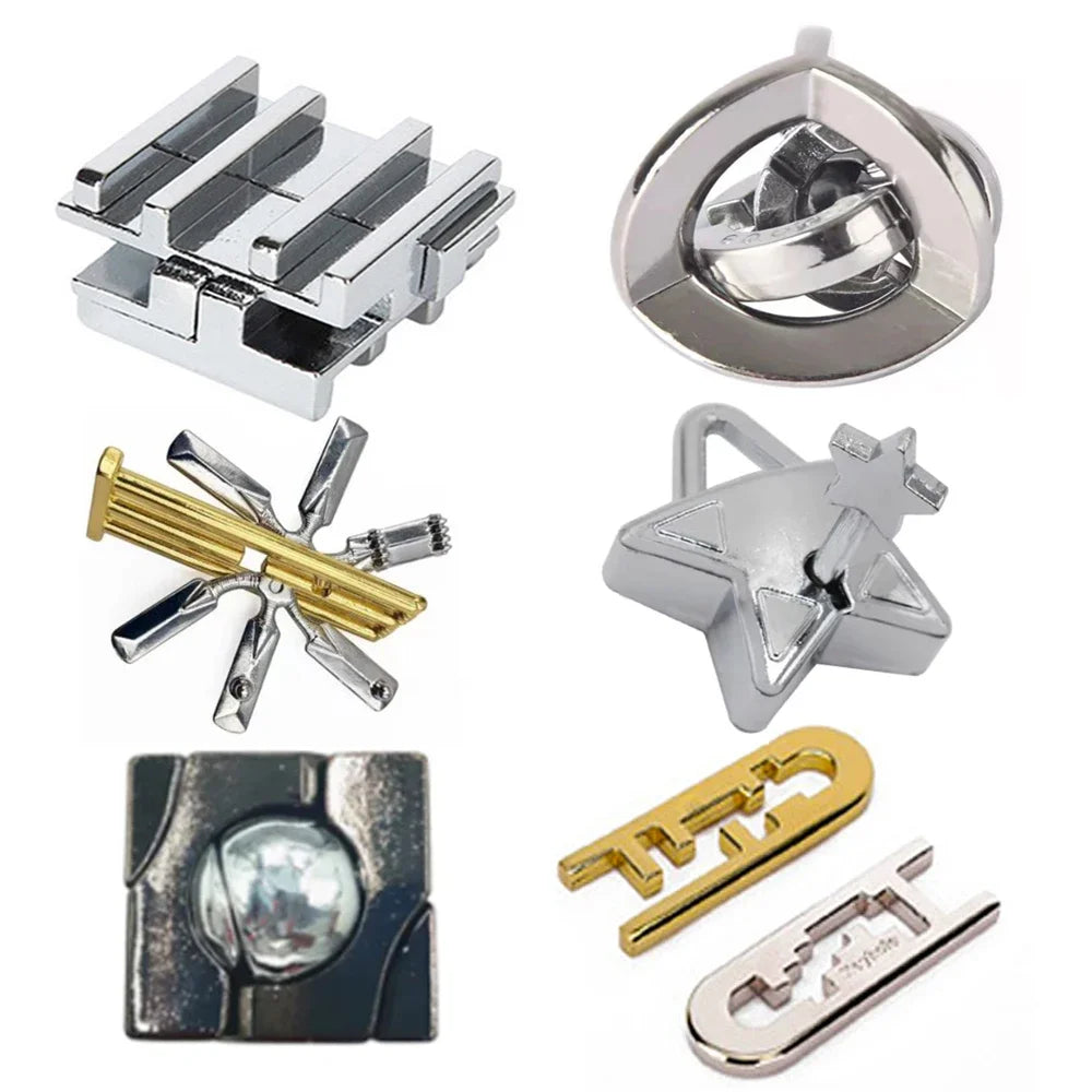 Classic IQ Metal Brain Teaser Puzzle Game for All Ages