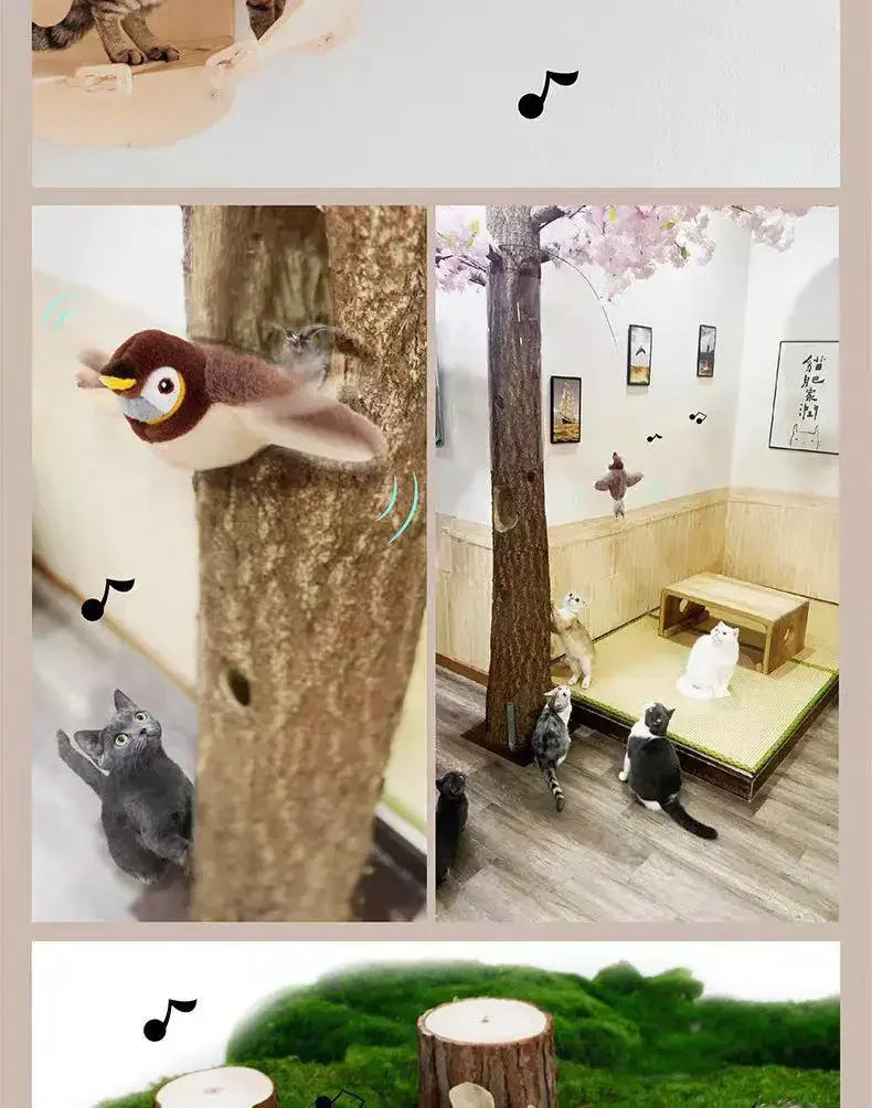 Interactive Chirping Bird Cat Toy – Touch-Activated & Rechargeable