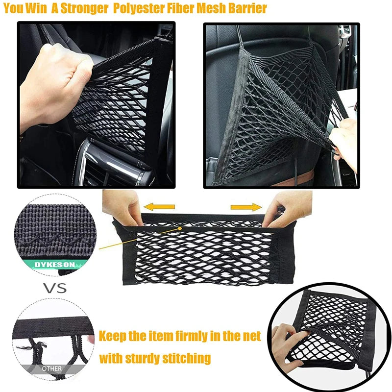 Stretchable Car Storage Net & Pet Barrier Organizer