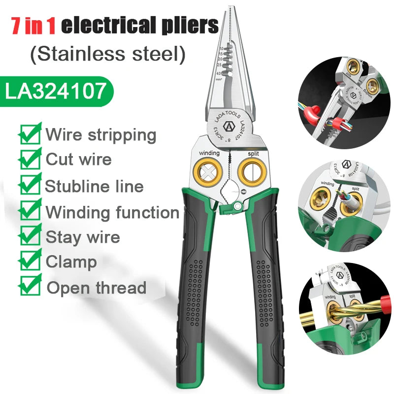 7-in-1 / 8-in-1 Stainless Steel Electrician’s Multi-Pliers (with or without Tester)