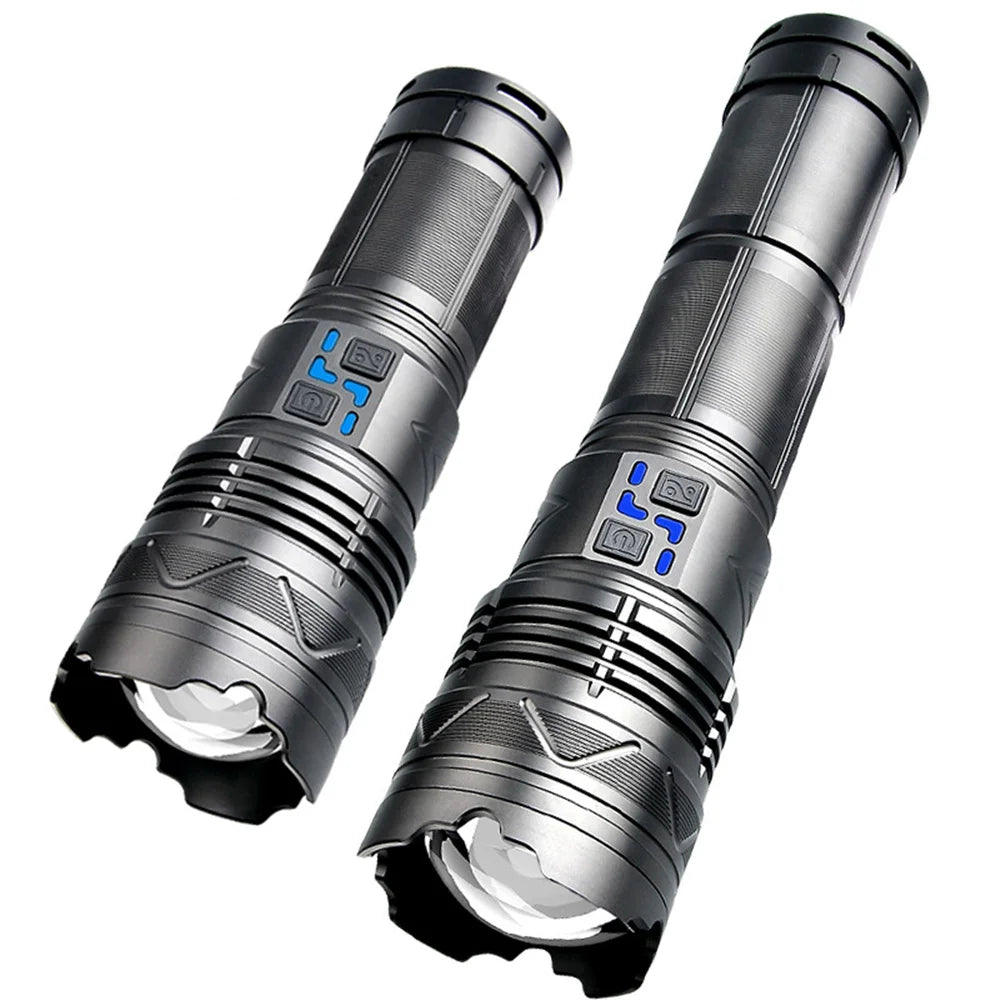 High-Power LED Flashlight – Rechargeable, Long-Range, Tactical Outdoor Torch