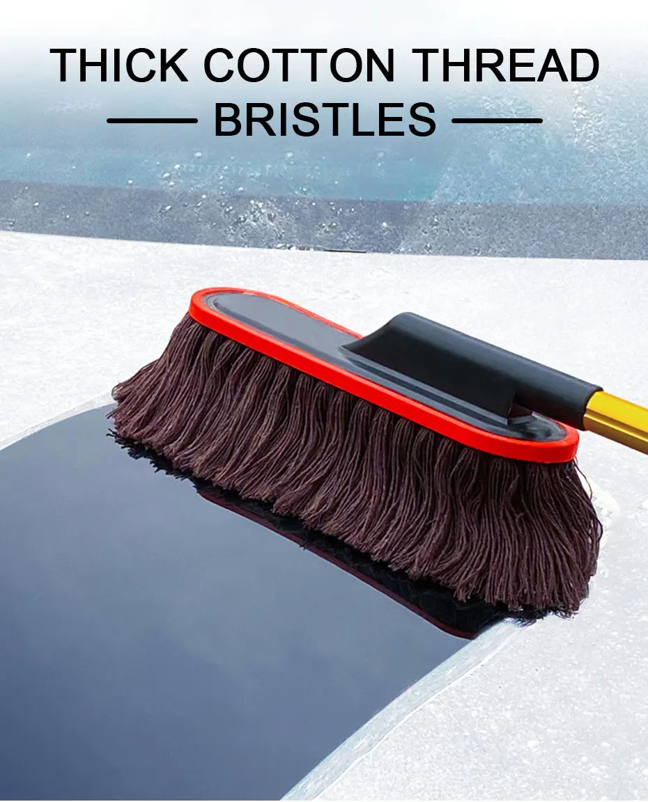Adjustable Telescopic Microfiber Car Duster with Wax-Treated Cotton Strands