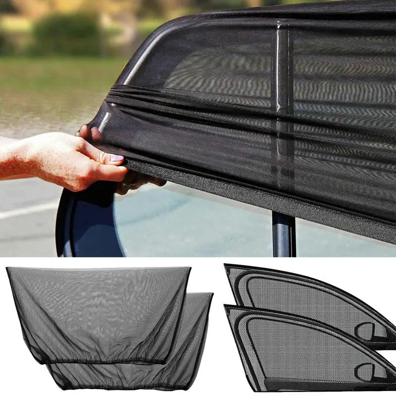 Universal Car Window Sunshade Mesh Curtains – UV Protection & Privacy