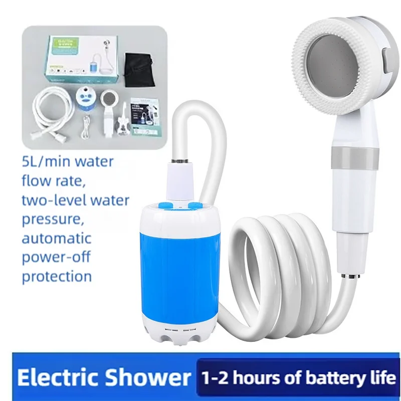 Portable Rechargeable Camping Shower Pump – Digital Display 6000mAh Outdoor Shower System