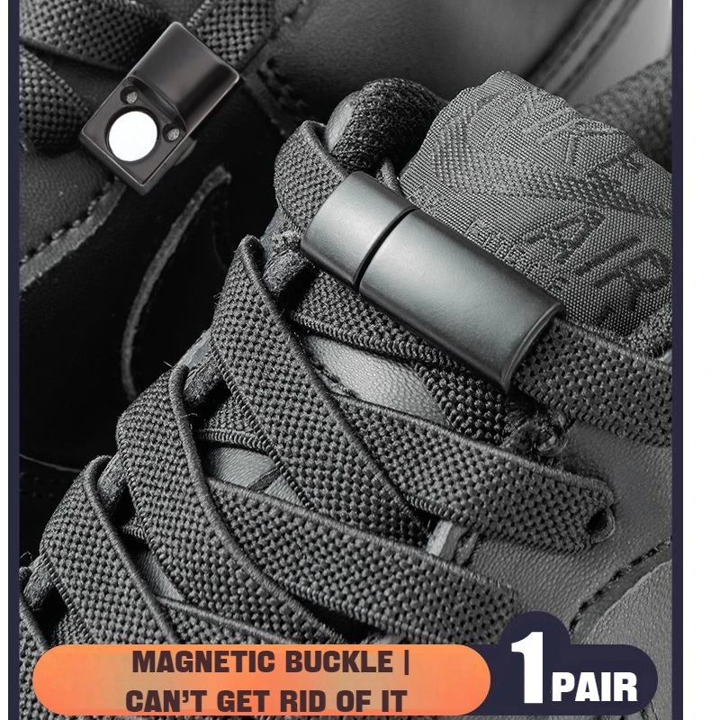 No-Tie Elastic Shoelaces with Magnetic Lock – Perfect for Sneakers & Boots