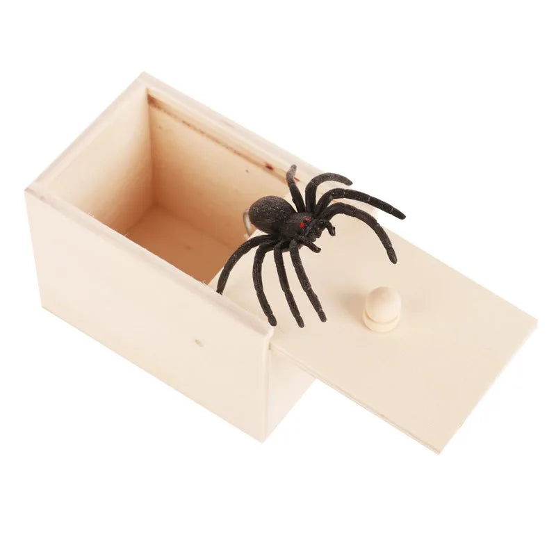 Wooden Spider Prank Box – Hilarious Trick Toy for Scares and Laughs