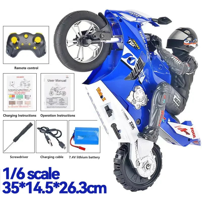 Extreme Drift RC Motorcycle – Self-Balancing 1:6 Scale Stunt Bike