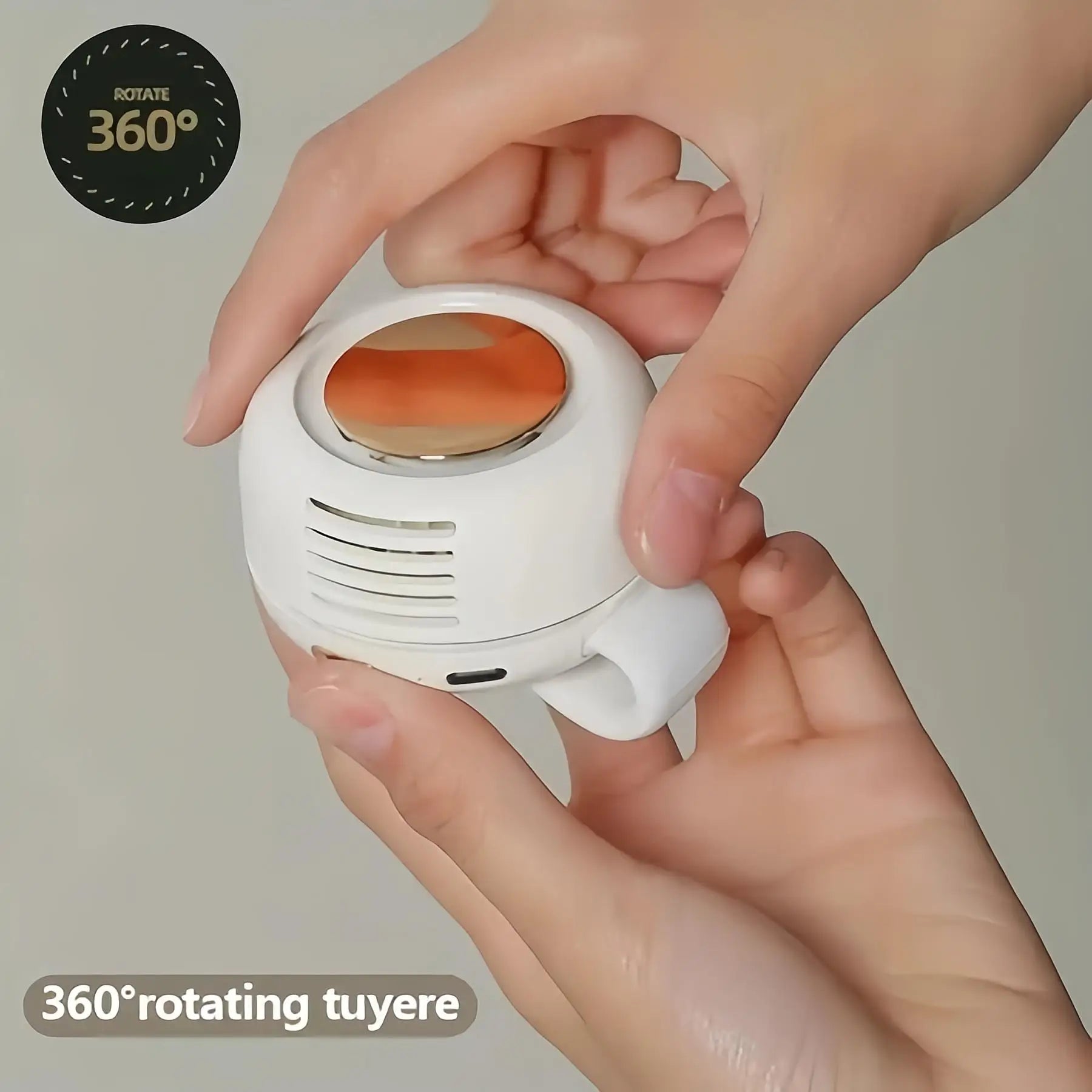 Portable Bladeless Clip-On Fan – USB Rechargeable 3-Speed Mini Cooling Fan