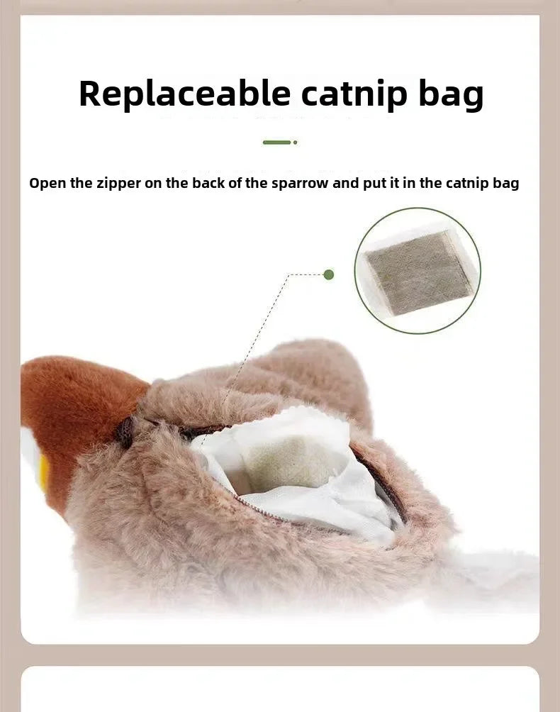 Interactive Chirping Bird Cat Toy – Touch-Activated & Rechargeable