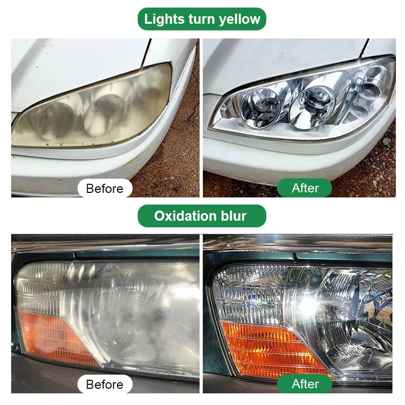 Complete Car Headlight Restoration Kit – Scratch, Oxidation, and Yellowing Remover