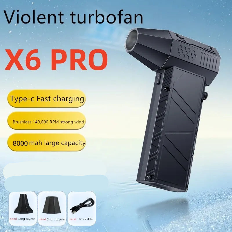 X6 TurboJet – 140,000 RPM Handheld Air Blower & Vacuum Cleaner with High-Capacity Battery