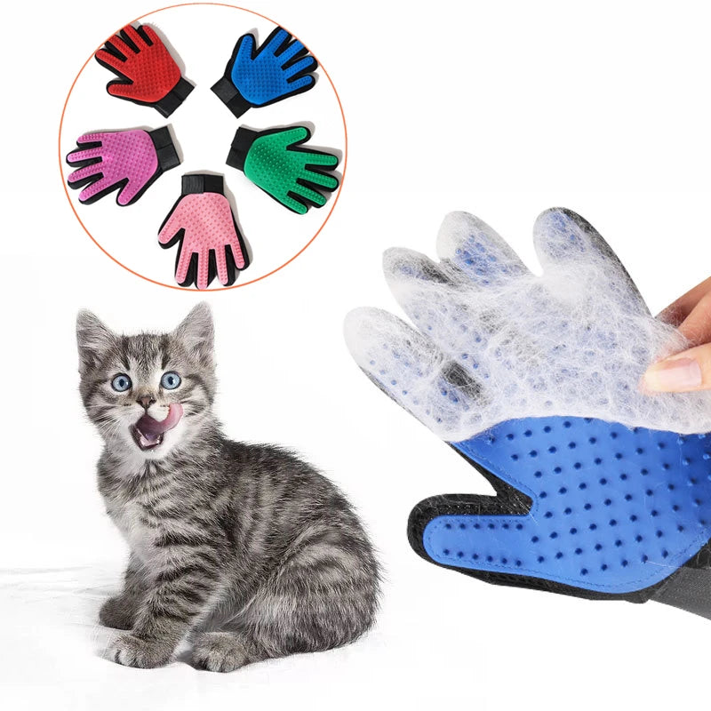 Pet Grooming Glove – Gentle Deshedding and Massage Glove for Cats & Dogs