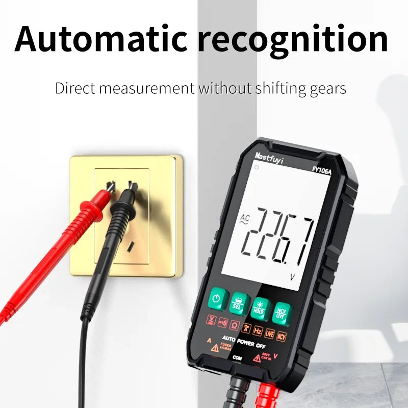 Mini Digital Multimeter - Smart Electrician Tester for DC/AC Voltage, Resistance, and More