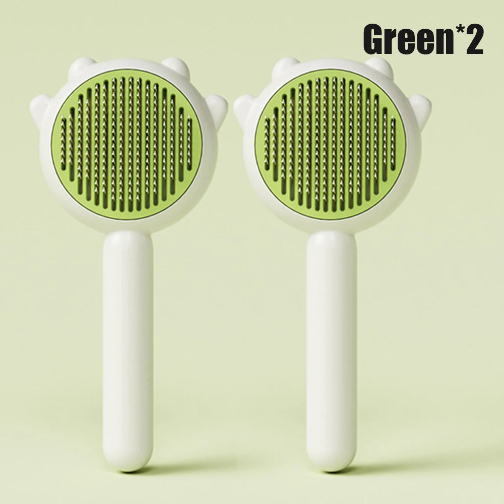 Self-Cleaning Pet Grooming Brush with Massage Needles