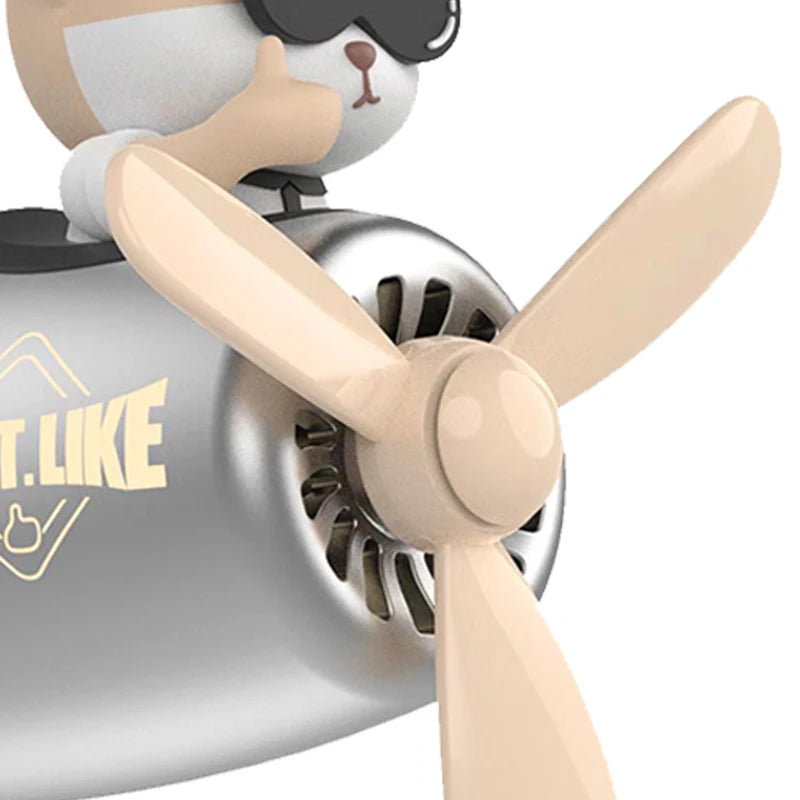 Pilot-Themed Car Air Freshener with Propeller Fan Clip