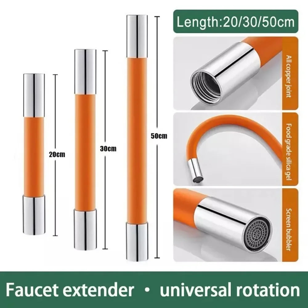 360° Rotating Flexible Faucet Extender with Universal G1/2 Connector