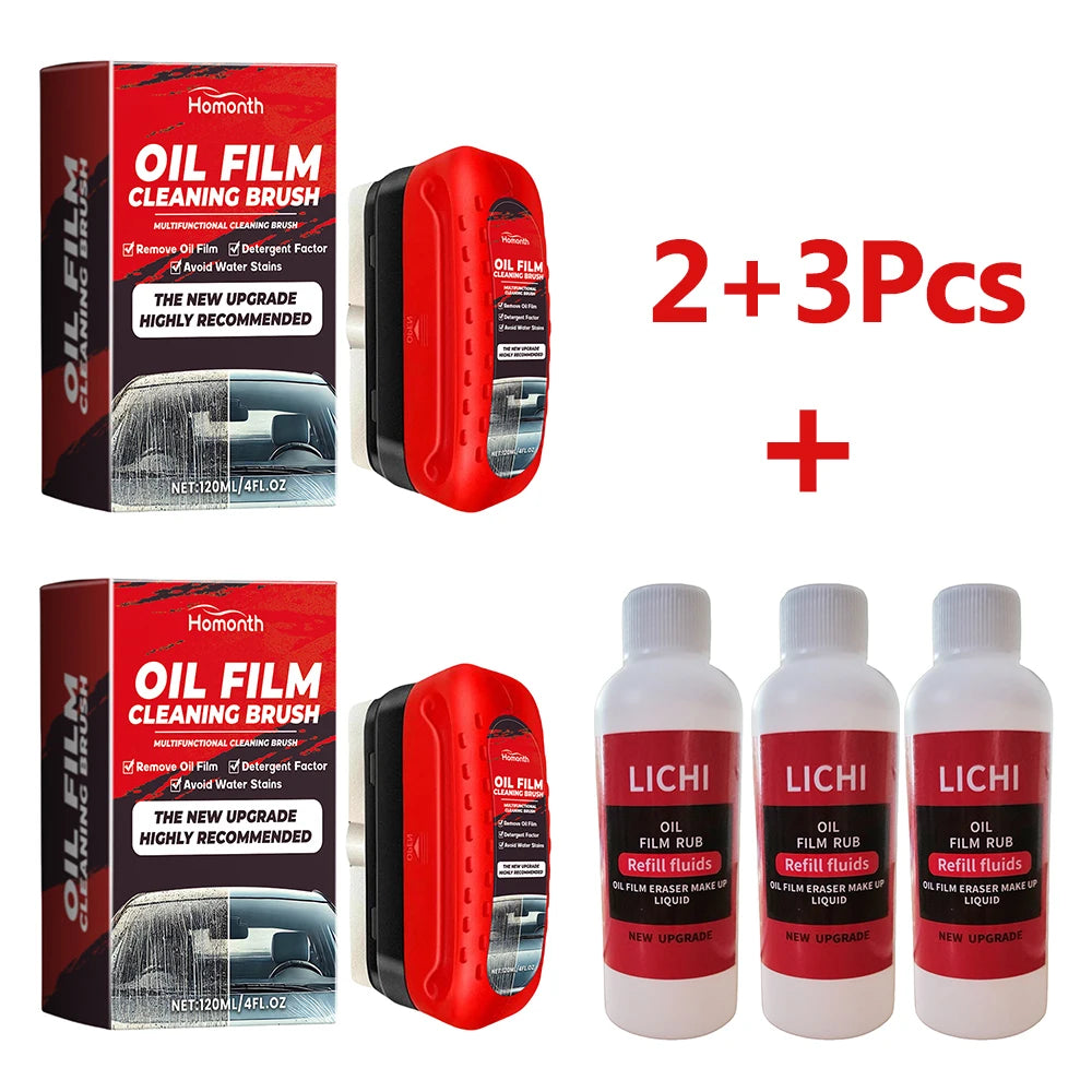 Car Windshield Oil Film Remover – Powerful Glass Cleaner with Sponge Brush
