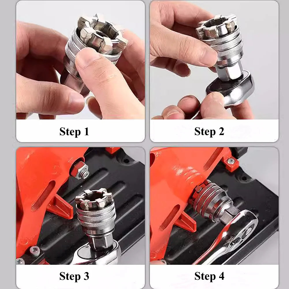Universal Adjustable Socket (10–19 mm | 3/8–3/4 in) – 3/8" Drive for Power Drill & Wrench