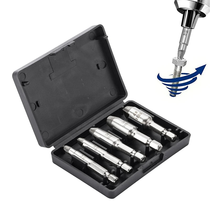 Damaged Screw & Bolt Extractor Set – Dual-Ended Drill Bits for Easy Removal