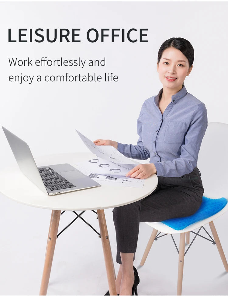 Ultra-Comfort Gel Seat Cushion with Breathable Honeycomb Design
