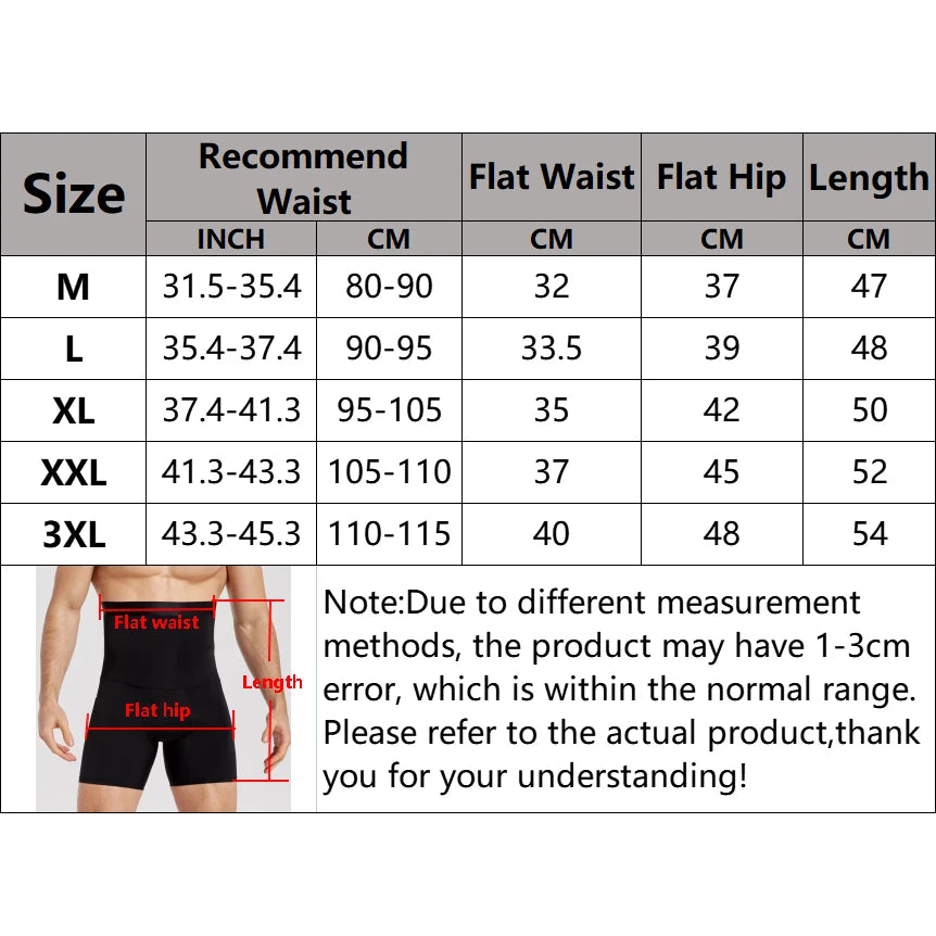Men's High-Waisted Tummy Control Shaper Shorts