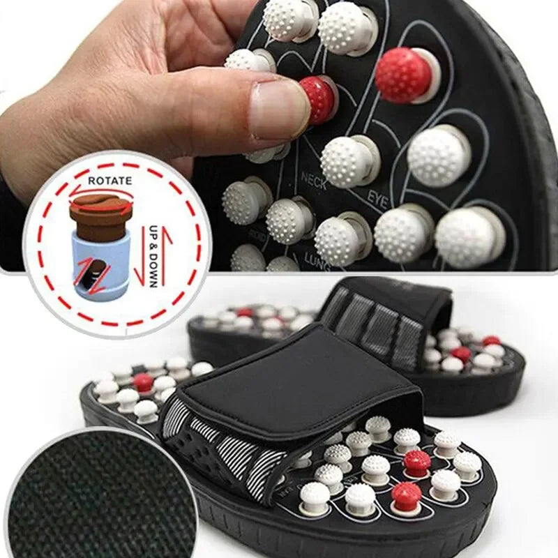 Acupressure Massage Slippers – Rotating Foot Therapy Shoes