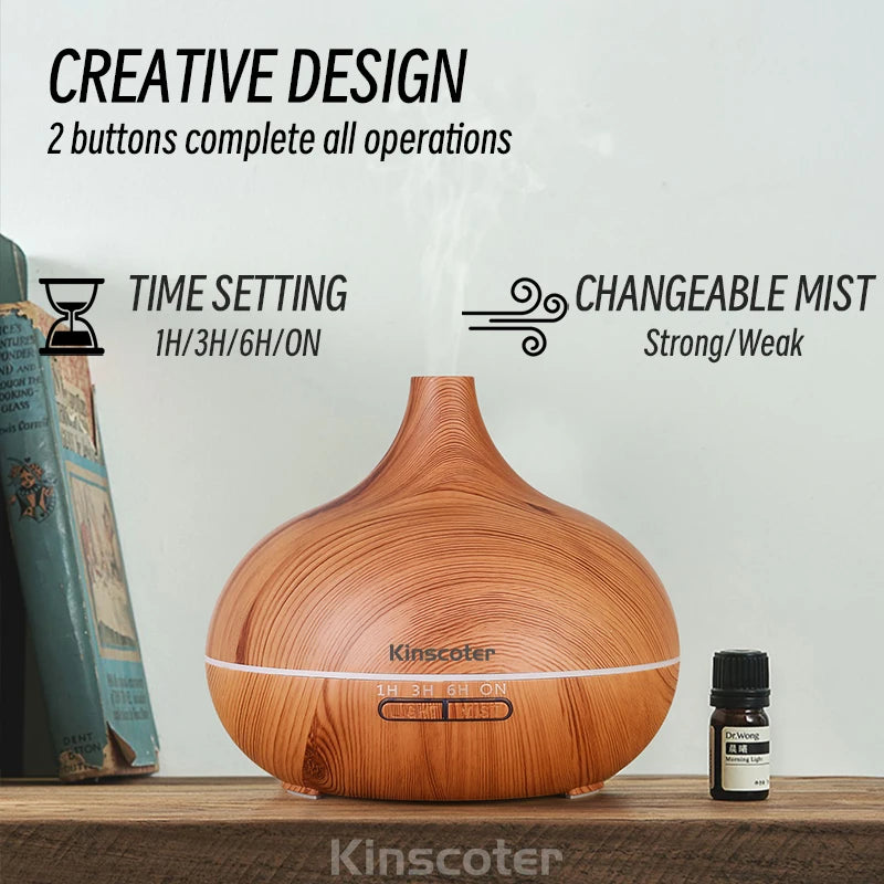 500ml Ultrasonic Aromatherapy Diffuser with Remote & 7-Color LED Lights