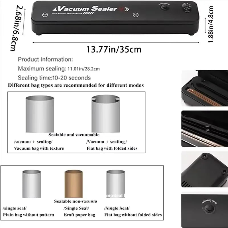 Compact Vacuum Sealer Machine – Keep Food Fresh Longer