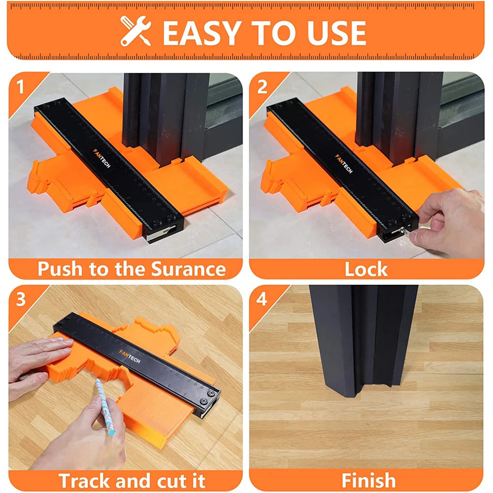 Precision Contour Gauge with Lock – Shape Duplicator Tool for Woodworking, Tiling & DIY Projects