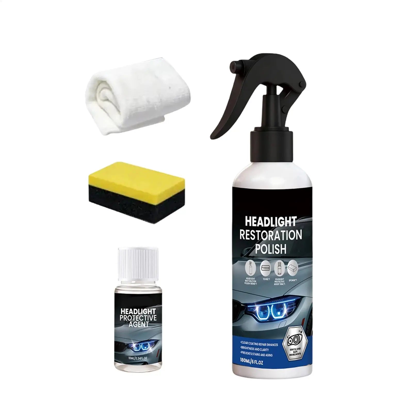 Restore Headlights in Minutes — Crystal Clear Lens Kit