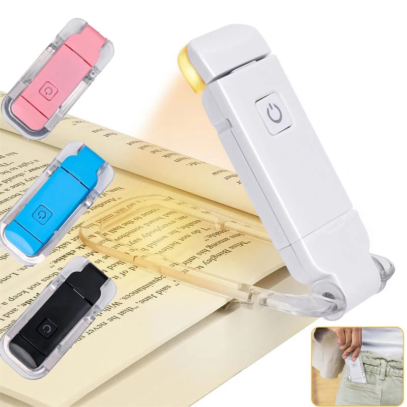 Ultra-Compact USB Rechargeable Book Light with Adjustable Brightness