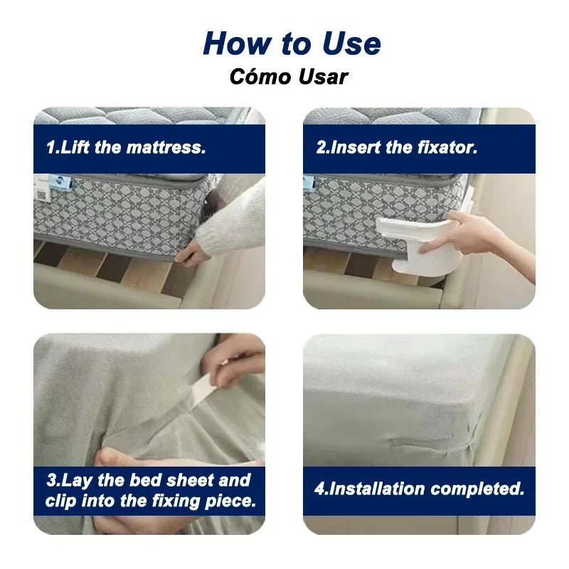 No-Slip Bed Sheet Holders & Straps Set – Secure, Hassle-Free Bedding Fixation
