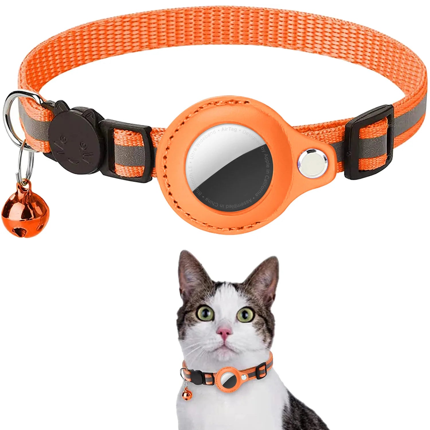 Never Lose Your Cat Again — AirTag Collar with Safety Buckle