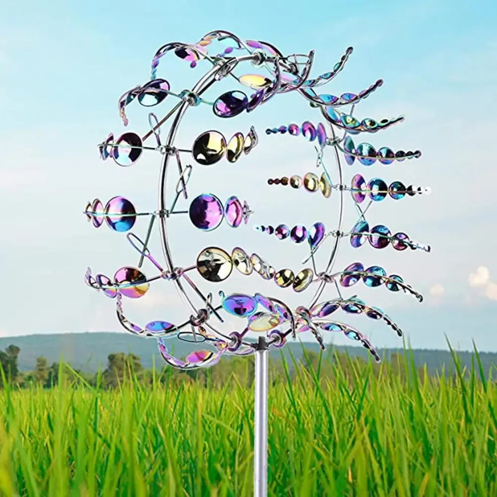 Magical Metal Garden Wind Spinner – Colorful Courtyard Windmill Decor