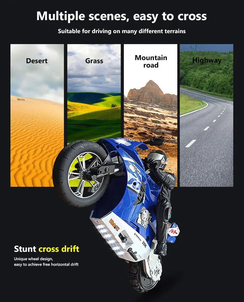Extreme Drift RC Motorcycle – Self-Balancing 1:6 Scale Stunt Bike