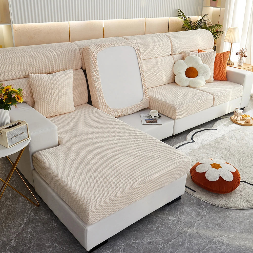 Stretch Jacquard Sofa Cover – Soft, Snug, and Stylish Protection