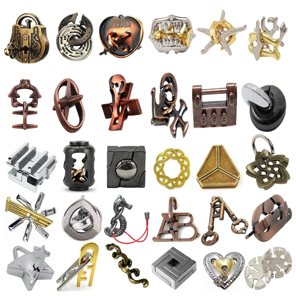 Classic IQ Metal Brain Teaser Puzzle Game for All Ages