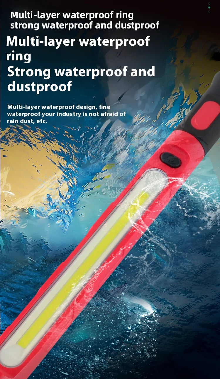 Rechargeable Magnetic COB Work Light – 360° Rotating LED Inspection Lamp