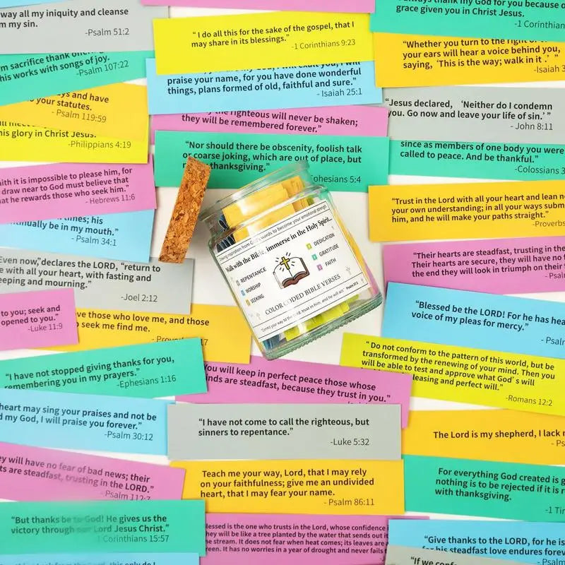 Colorful Bible Verse Jar – Daily Christian Inspiration in a Glass Keepsake