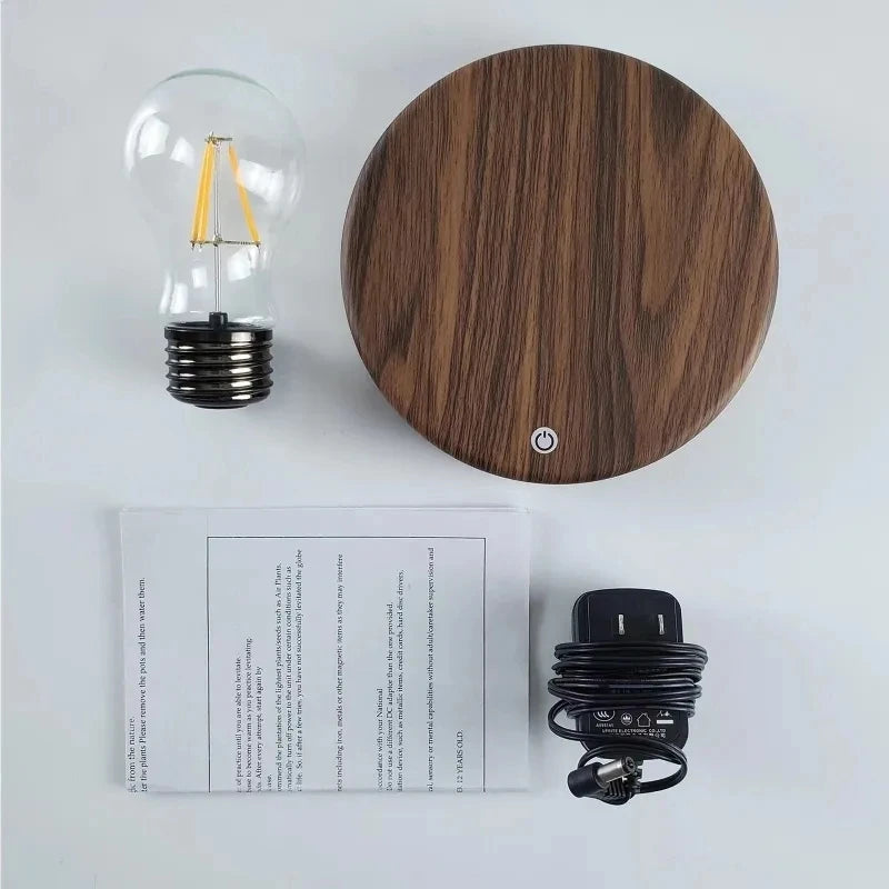 Magnetic Levitating LED Lamp with Wooden Base
