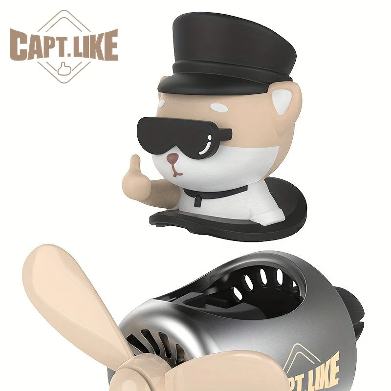 Pilot-Themed Car Air Freshener with Propeller Fan Clip
