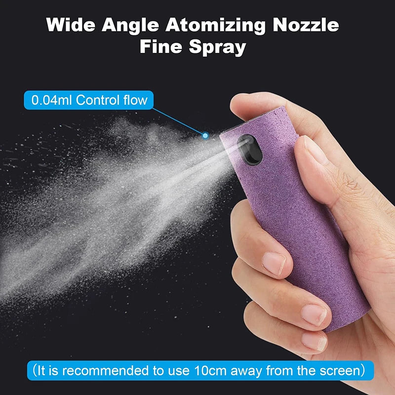 3-in-1 Portable Screen Cleaning Spray with Microfiber Cloth