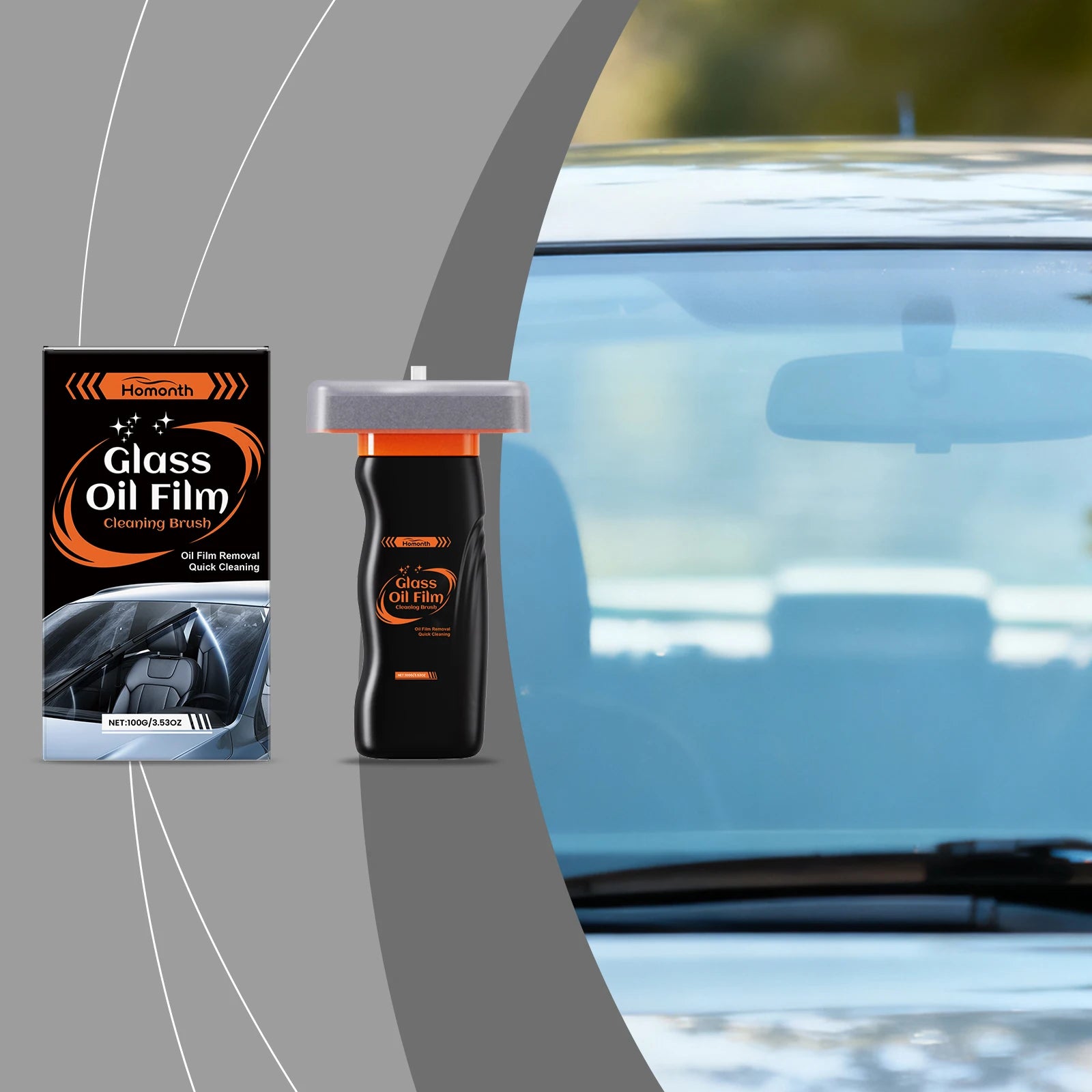 Clear Your Windshield Instantly — Oil Film Remover Brush