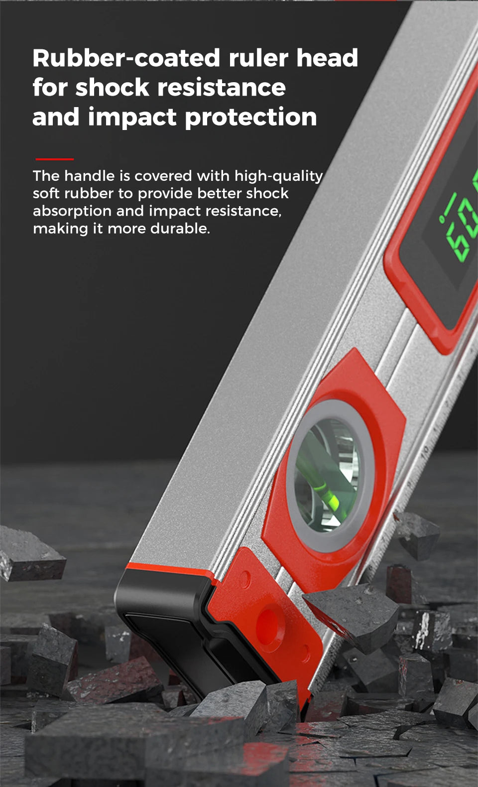 Pro Digital Magnetic Spirit Level – LED Angle Finder(20/30/40 cm | 8″/12″/16″)