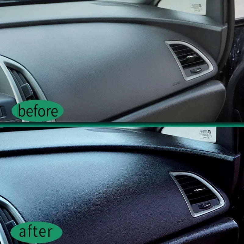 Car Plastic & Leather Restorer – Non-Greasy, UV-Protective Shine for Interiors