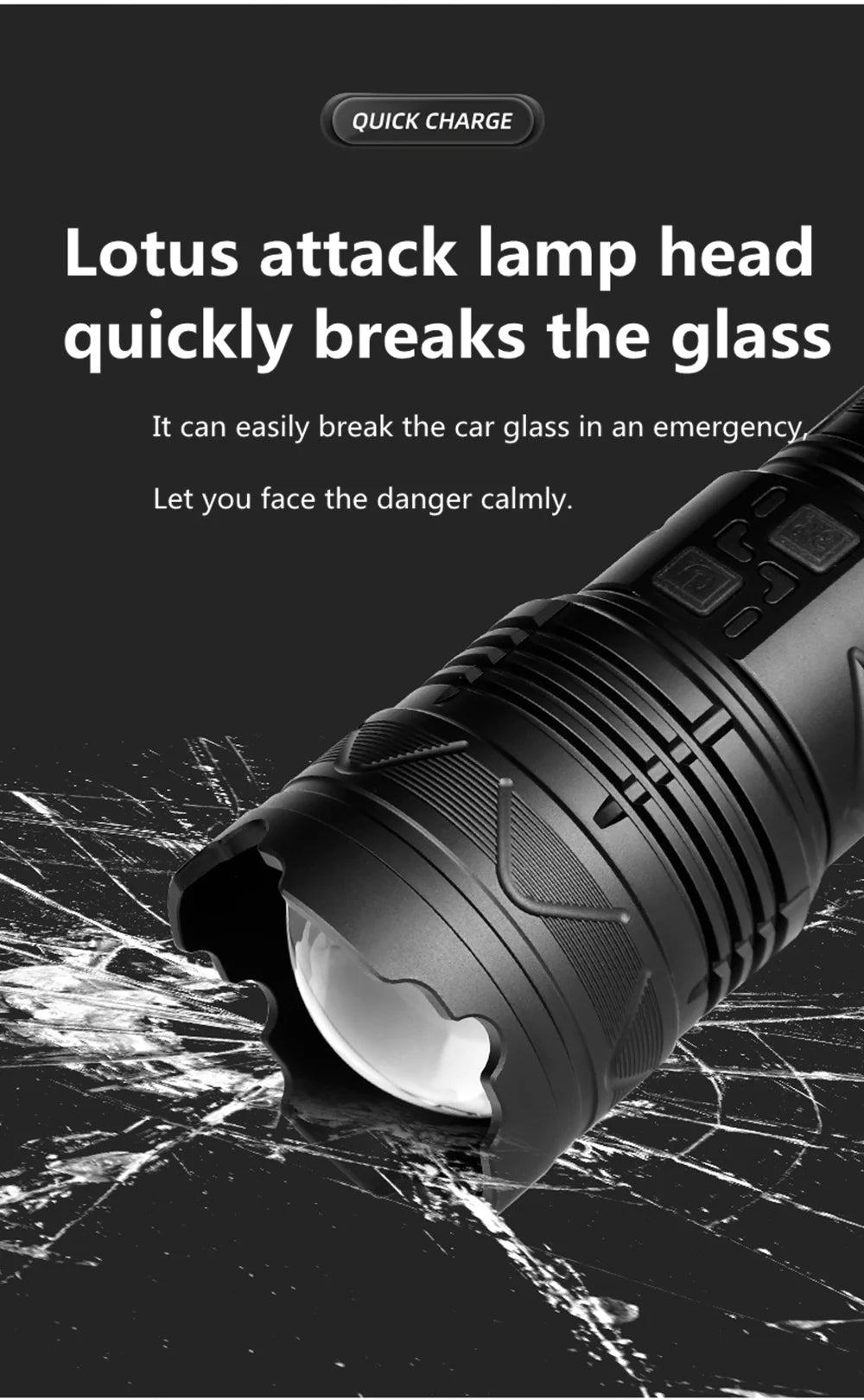 High-Power LED Flashlight – Rechargeable, Long-Range, Tactical Outdoor Torch