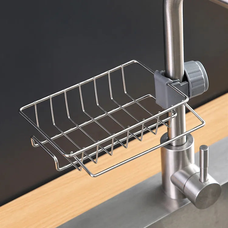 Adjustable Stainless Steel Faucet Organizer for Sink Storage
